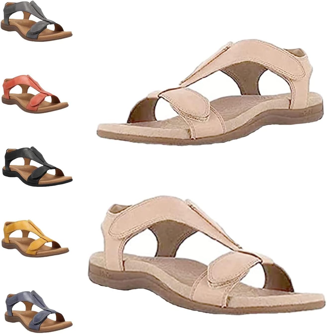 Dotmalls Womens Comfort Orthopedic Sandals, Arch Support Flat Sandals