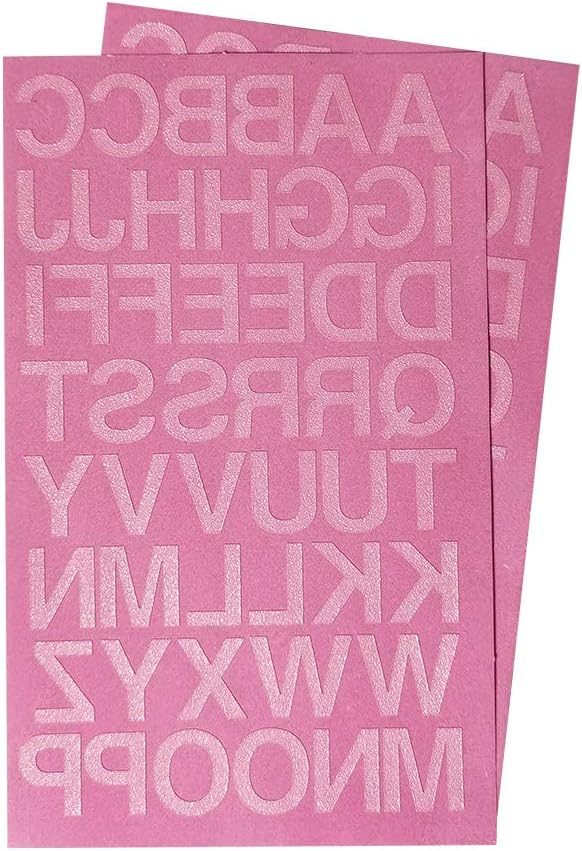 Iron on 1 Inch Transfer Pink Letters - 2 Sheet (Pink)