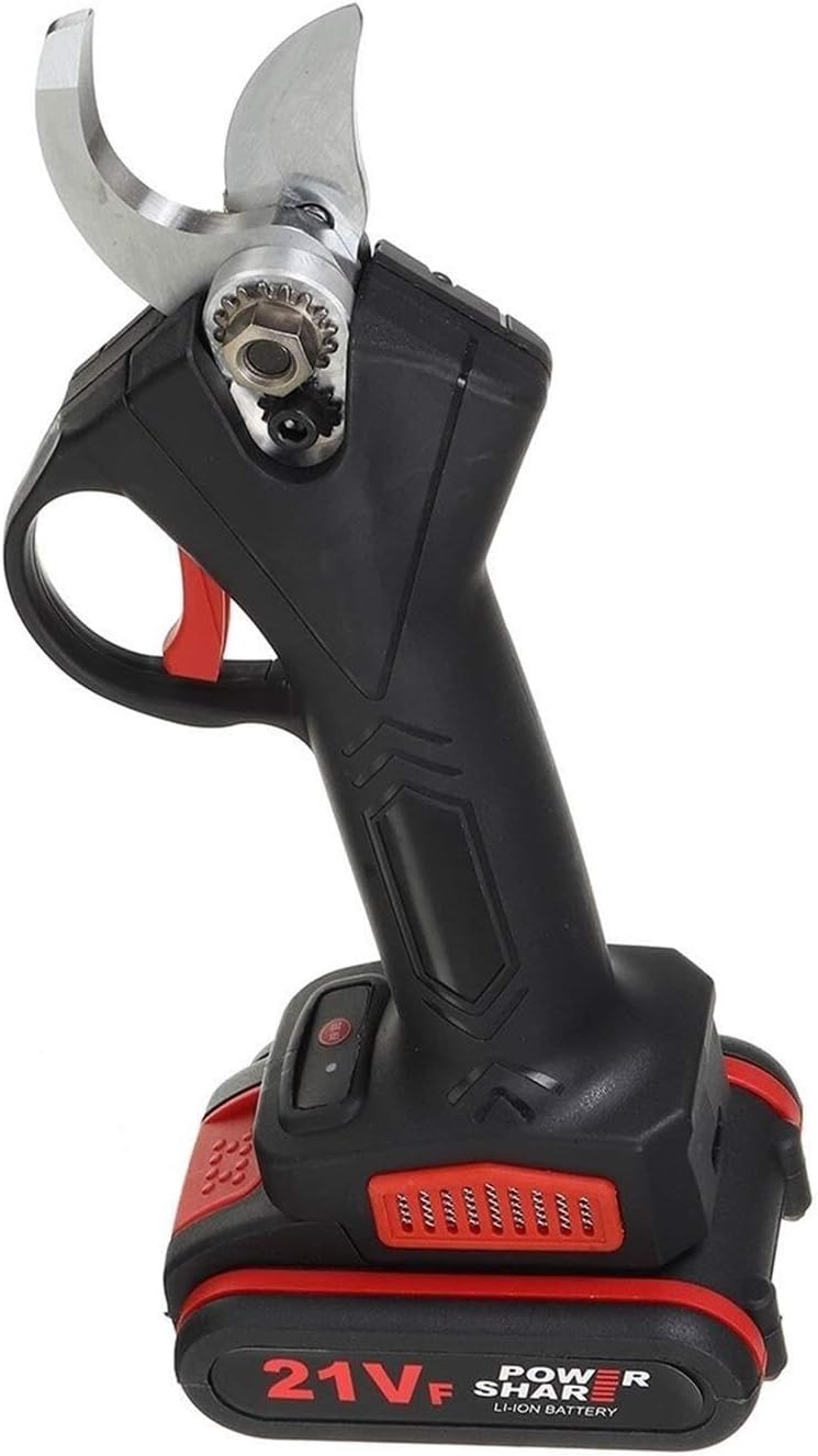 21V Cordless Electric Pruning Shears, 25mm Branch Cutter, Rechargeable Battery Powered Garden Pruner with 2 Batteries, for Lawn & Orchard Use(2 batteries) (One Color 1 battery)