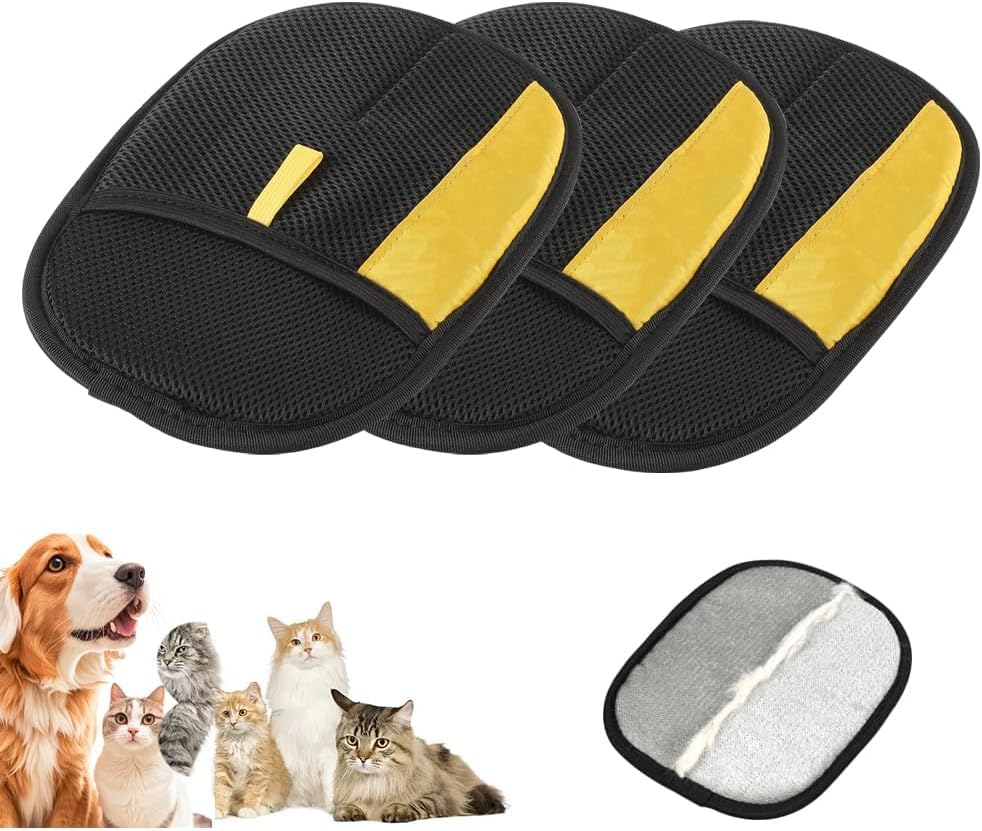 HOIDOKLY 2026 New Pet Hair Remover Glove, Static Pet Hair Removal Glove, Dual-Sided Grooming Gloves, Reusable Pet Hair Removal for Washing Deshedding Grooming, Suit for Sofa Carpet Clothing (3PCS)