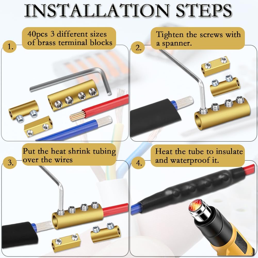 TOP! 20pcs 8 Gauge Wire Connectors,8 AWG Docking Connector Quick Wiring Connection Terminal 20A - View #6