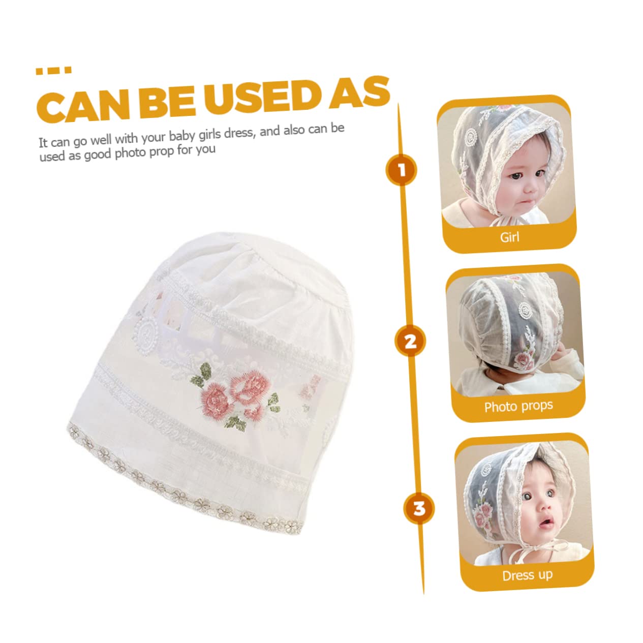 FOMIYES 5 Stück Sonnenhut Uv Sommermütze für Neugeborene Verstellbare Atmungsaktive Babymütze für Fotoshootings Outdoor Aktivitäten