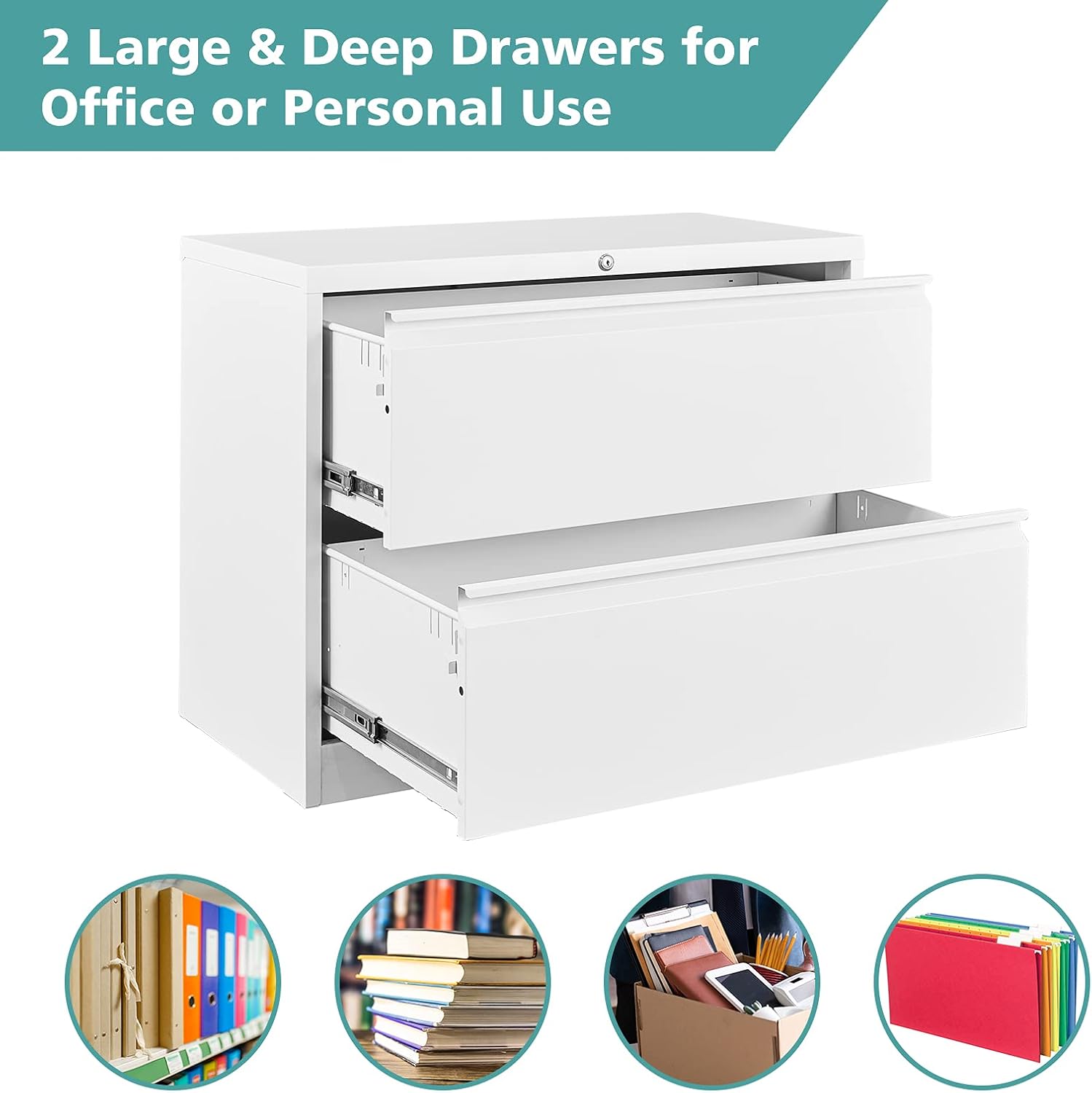 Lateral File Cabinet with Lock, 3 Drawer Lateral Filing Cabinet, Large Deep Drawers Locked by Keys, Metal Storage File Cabinet for Hanging Files Letter/Legal/F4/A4 Size : Office Products