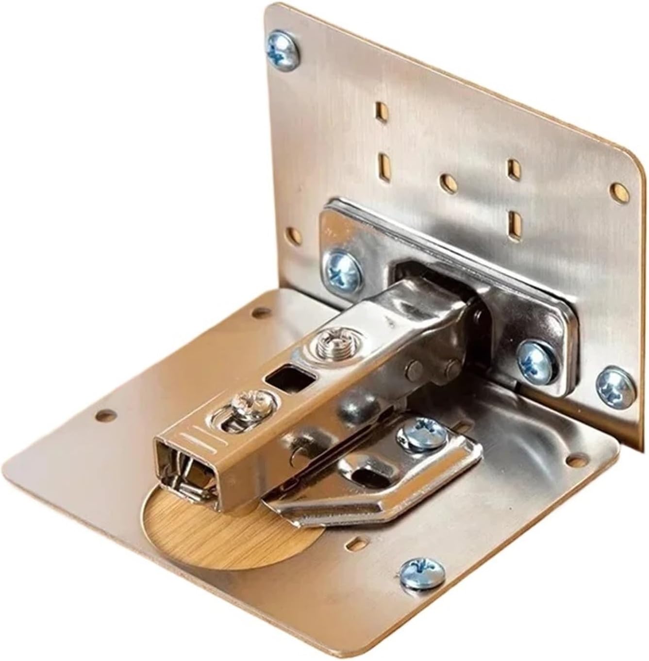 20/2PCS Hinge Repair Plate Kit Cabinet Door Hinge Mounting Repair Plate with Screw Cupboard Stainless Steel Flat Fixing(2PCS)