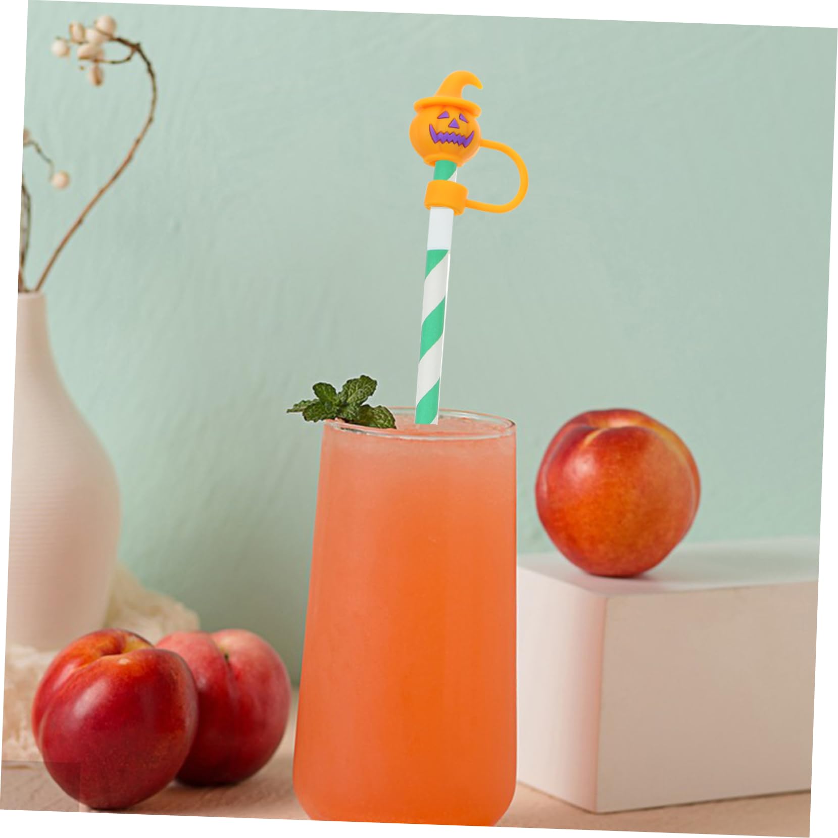 Alipis 20 Pz Coperchi Di Paglia Di Halloween Punte Cannuccia Per Bevande Coperture Di Paglia Riutilizzabili Punte Di Paglia Di Zucca Fascino Di Paglia Gel Di Silice