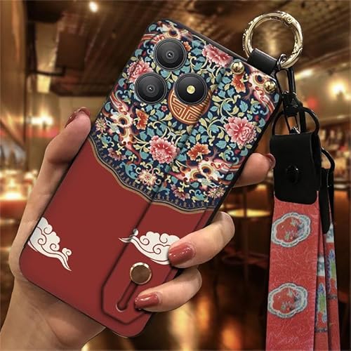 Phone Case Compatible with Blackview Wave 9C, Shockproof Wrist Strap Back Cover Silicone Dirt-resistant Durable Protective Water