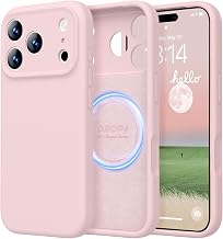 LOVE 3000 Magnetic for iPhone 17 Pro Max Case Silicone, Chalk Pink | Compatible with Magsafe, Camera Protection, Soft Microfiber Lining, Slim Shockproof Protective Case for iPhone 17 Pro Max