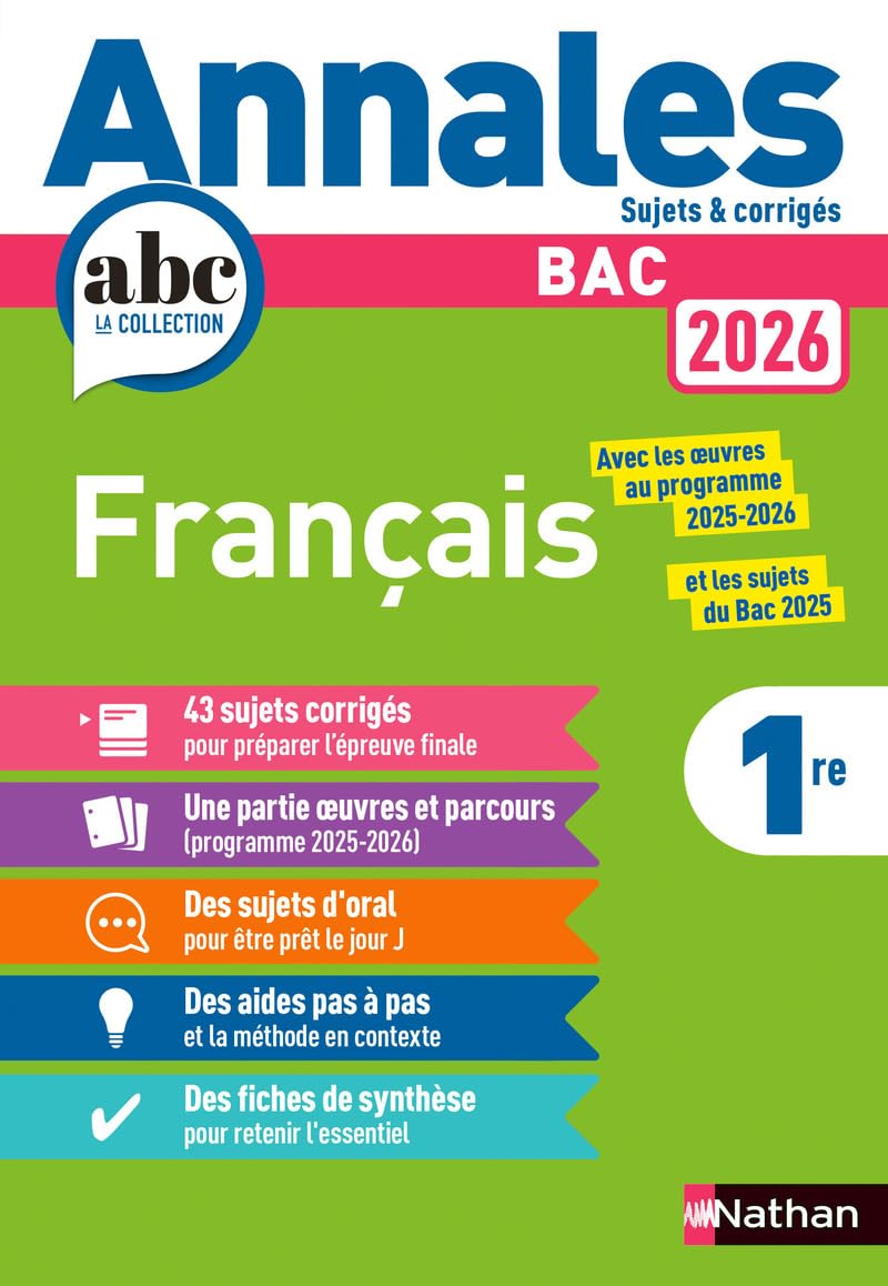 Annales Bac Français 2026: Sujets & corrigés