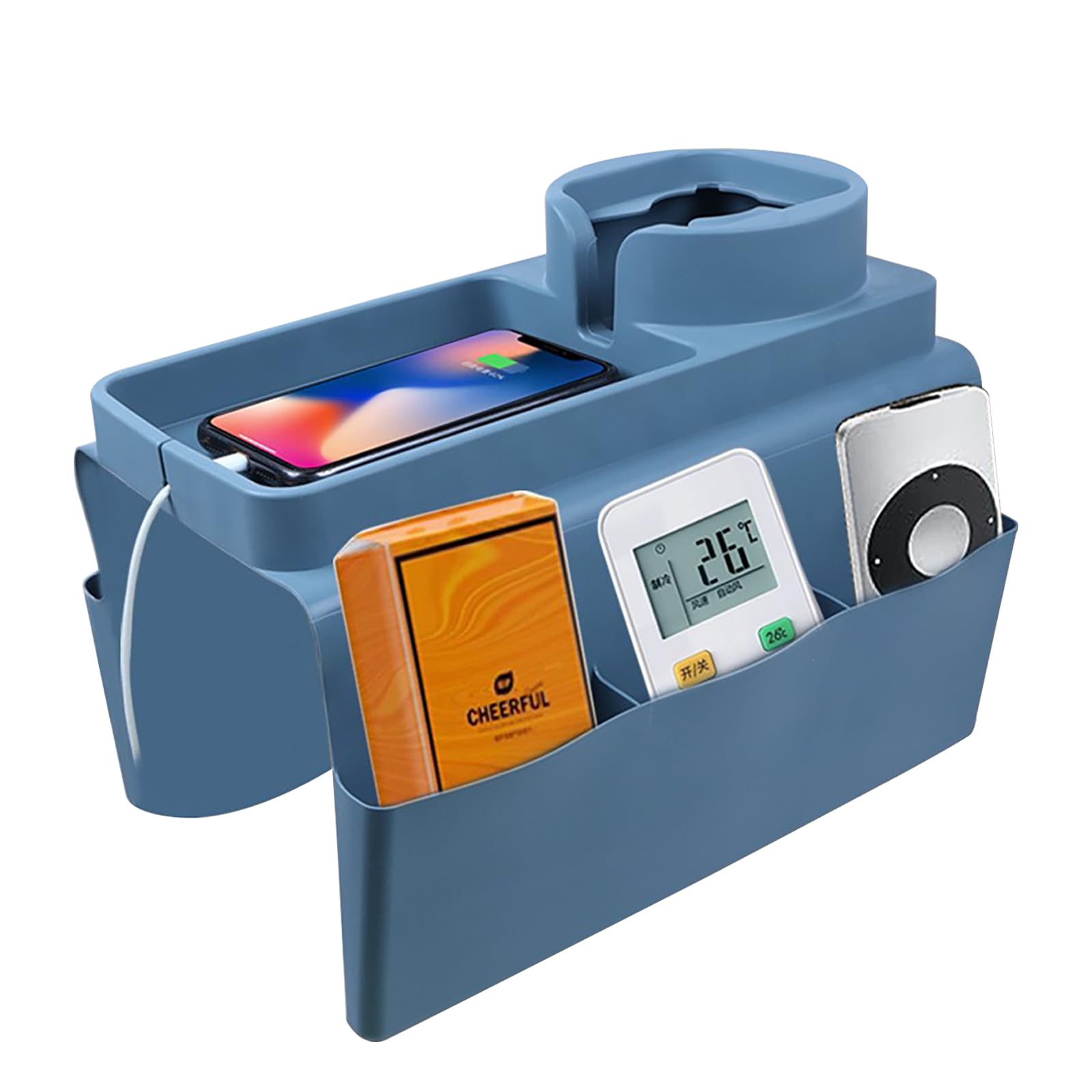 Organisateur de canapé pour petits espaces avec table TV d'appoint et porte-télécommande