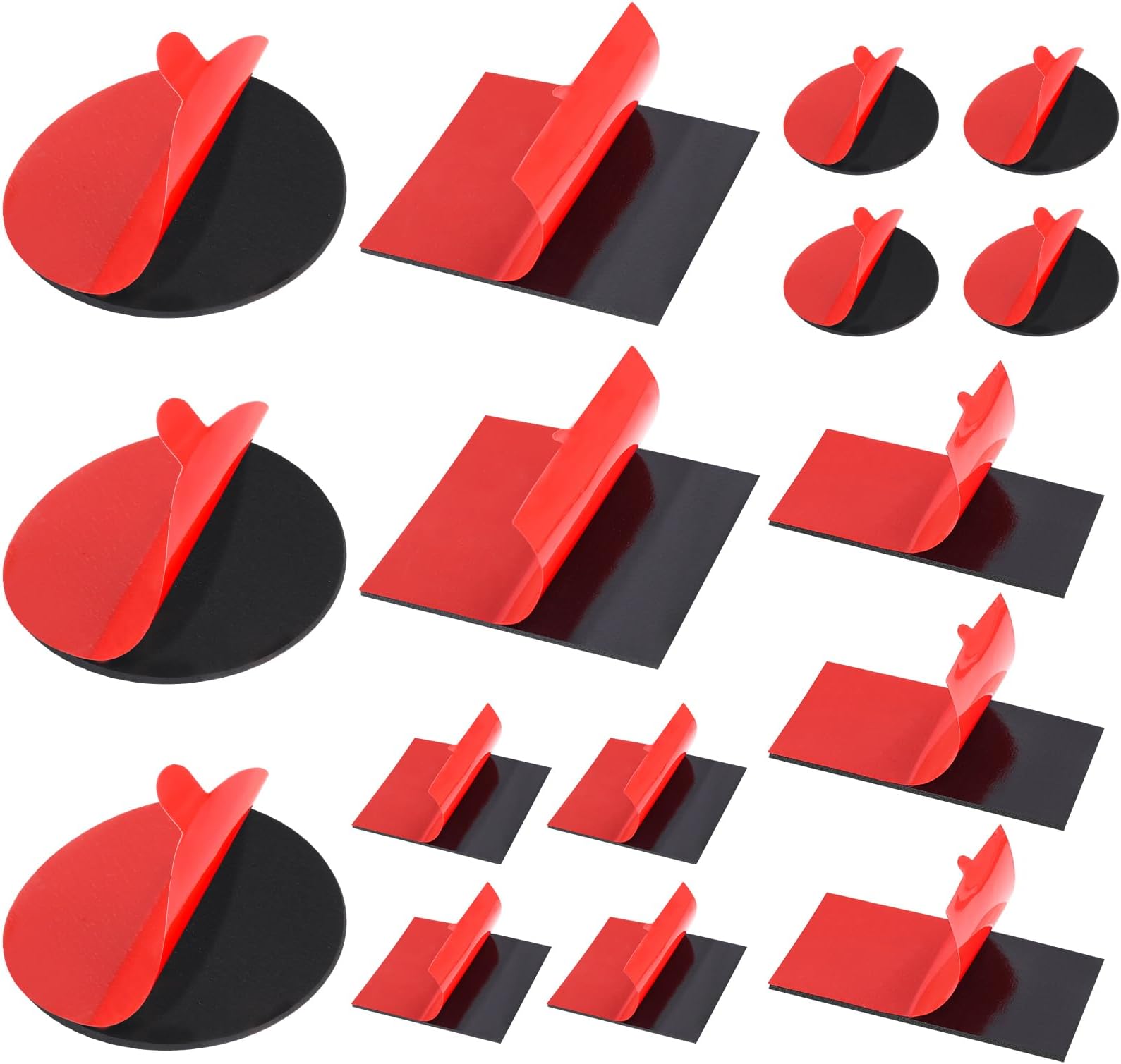 3M VHB 5952 Foam Tape, 16 Pack Double Sided Heavy Duty Mounting Tape - 1" & 2" Square, Rectangle & Circular, Waterproof, Heat Resistant, For Car, Home Decoration, Outdoor Use
