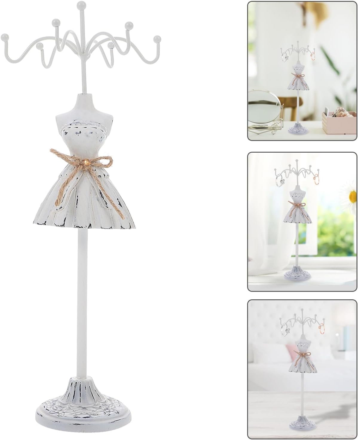 STOBOK Human Model Jewelry Stand 10.23X2.55X2.36In Compact Desktop Jewelry Organizer Rack for Necklace Ring Earring Storage Display for Home and Shop