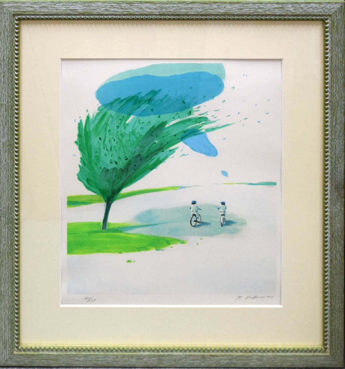 【真作】櫻井幸雄「帰路」リトグラフ直筆サイン 175部限定 絵画 版画 野球 真作】櫻井幸雄「帰路」リトグラフ直筆サイン 175部限定 絵画 版画 野球