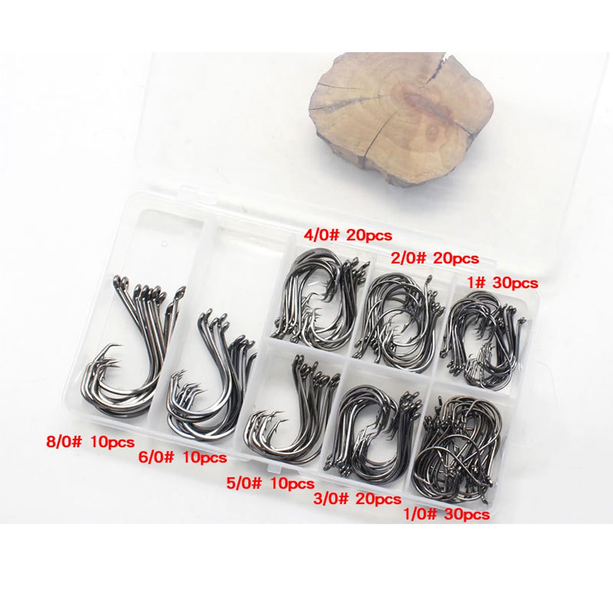 FOLANDO 150 PCS Fish Hooks: Eyed Sea Fishing Hooks - Circle, Barbed & Barbless Hooks for Carp Freshwater and Saltwater - Image 3