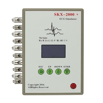 1Pcs SKX-2000C+ ECG Signal Simulator, ECG Signal Generator with OLED Display, Rechargeable Type