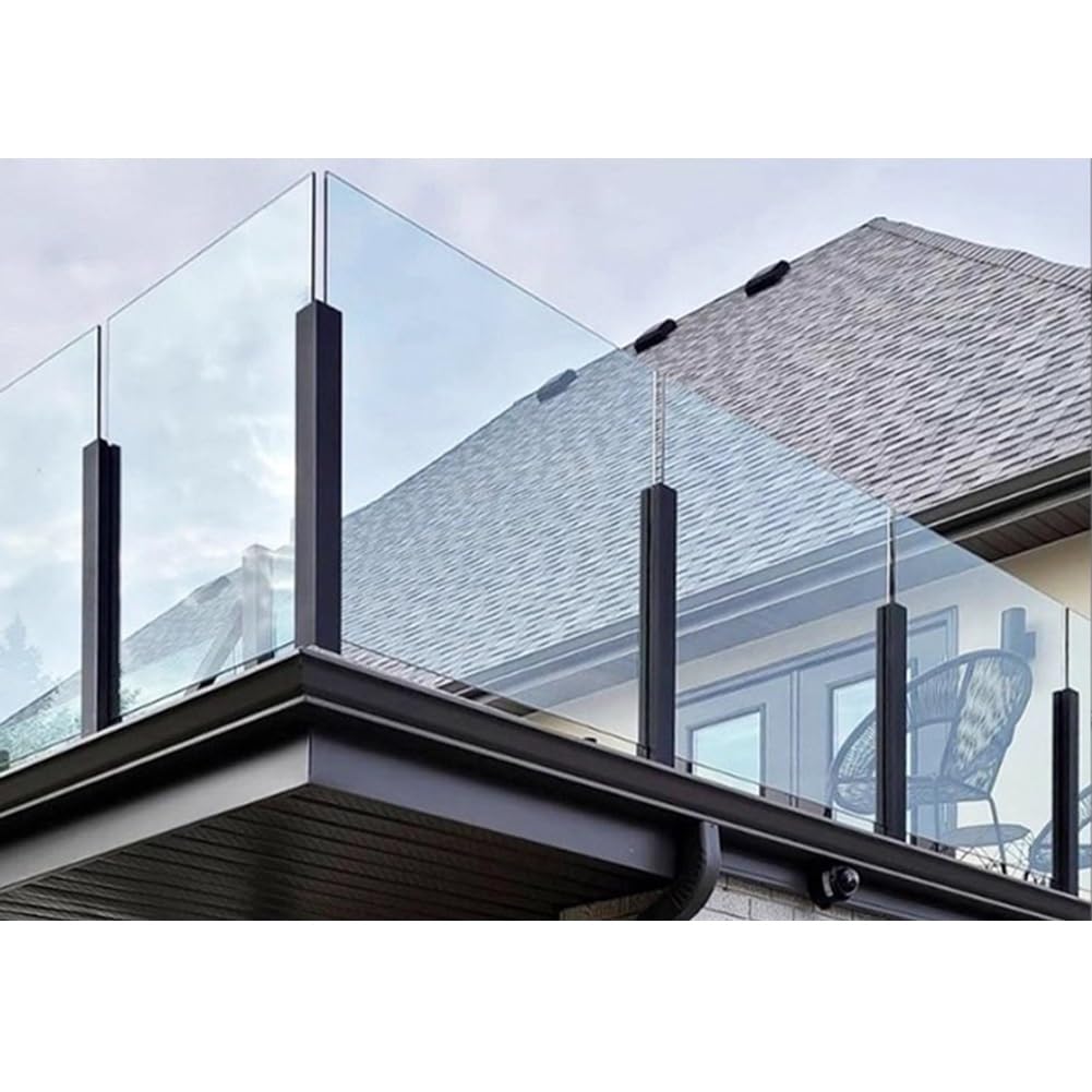 Poteau de garde-corps inox 304 noir 105 cm pour support verre angle