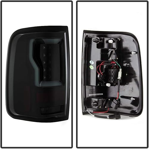 Miniatura 2 de ACANII - Para Ford F150 Styleside Pickup 2004-2008, carcasa negra, lente ahumada, luces traseras de tubo LED, lámparas de freno izquierda+derecha