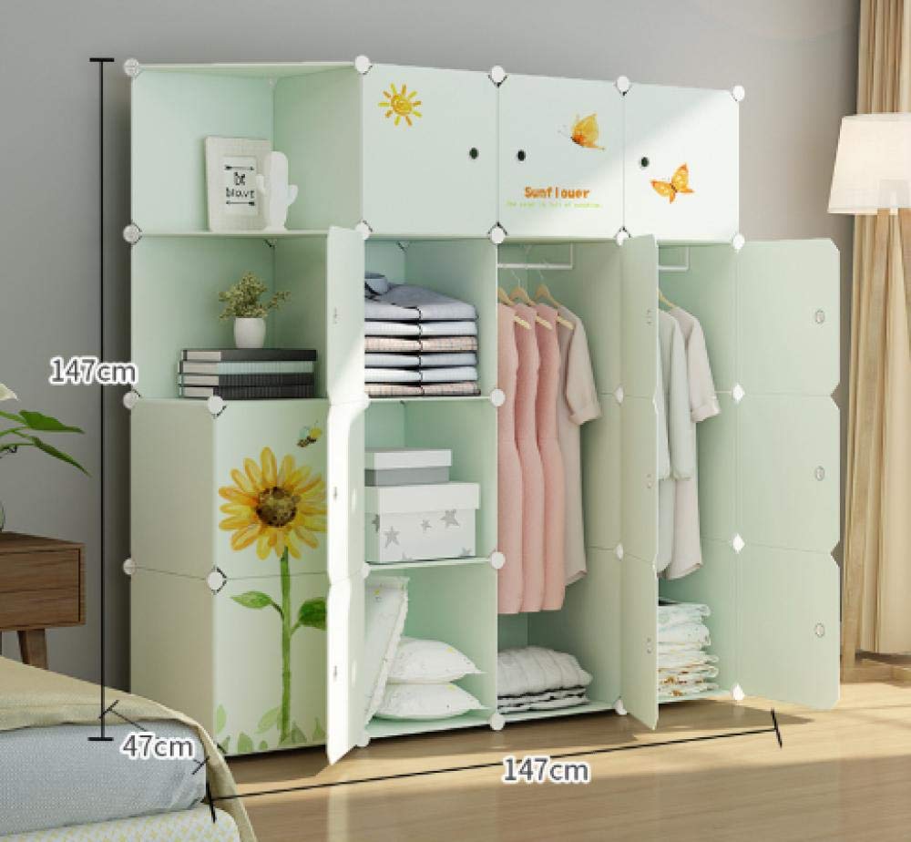 Armario organizador portátil de 14 cubos cerrados y sistema de almacenamiento modular