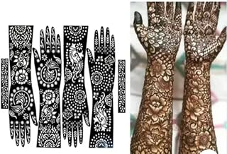 Mehendi Stencil Stickers (Pack of 2) Bridal Mehendi Stencils Heena Mehandi Sticker for Festivals Functions Girls Women (sk... Price In India