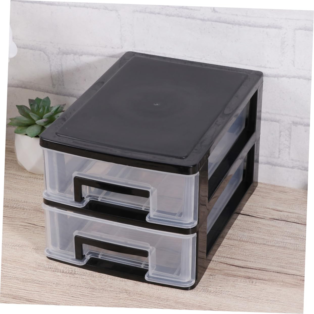 Lot de 2 Organisateurs de Tiroirs de Bureau en Plastique Abs Noir, Organisateur de Rangement de Bureau Pratique pour École et Maison, Rangement Divers
