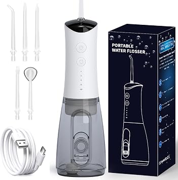 Portable Water Flosser for Teeth, Cordless Oral Irrigator 300ML Large Tank