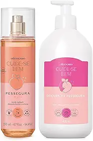 Combo Cuide-se Bem Pessegura: Body Splash 200ml + Loção Hidratante Doçura Na Pessegura 400ml
