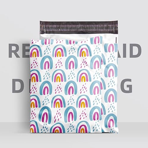 Miniatura 4 de SHIPKEY 100 sobres de polietileno de 10 x 13 pulgadas, bolsas de polietileno de colores surtidos para envío con tiras autosellantes, bolsas de