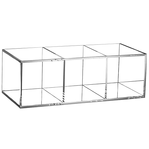 Miniatura 7 de Tbestmax Organizador de brochas de maquillaje, contenedor de brochas de cosméticos transparente, 3 ranuras, ideal para tocador