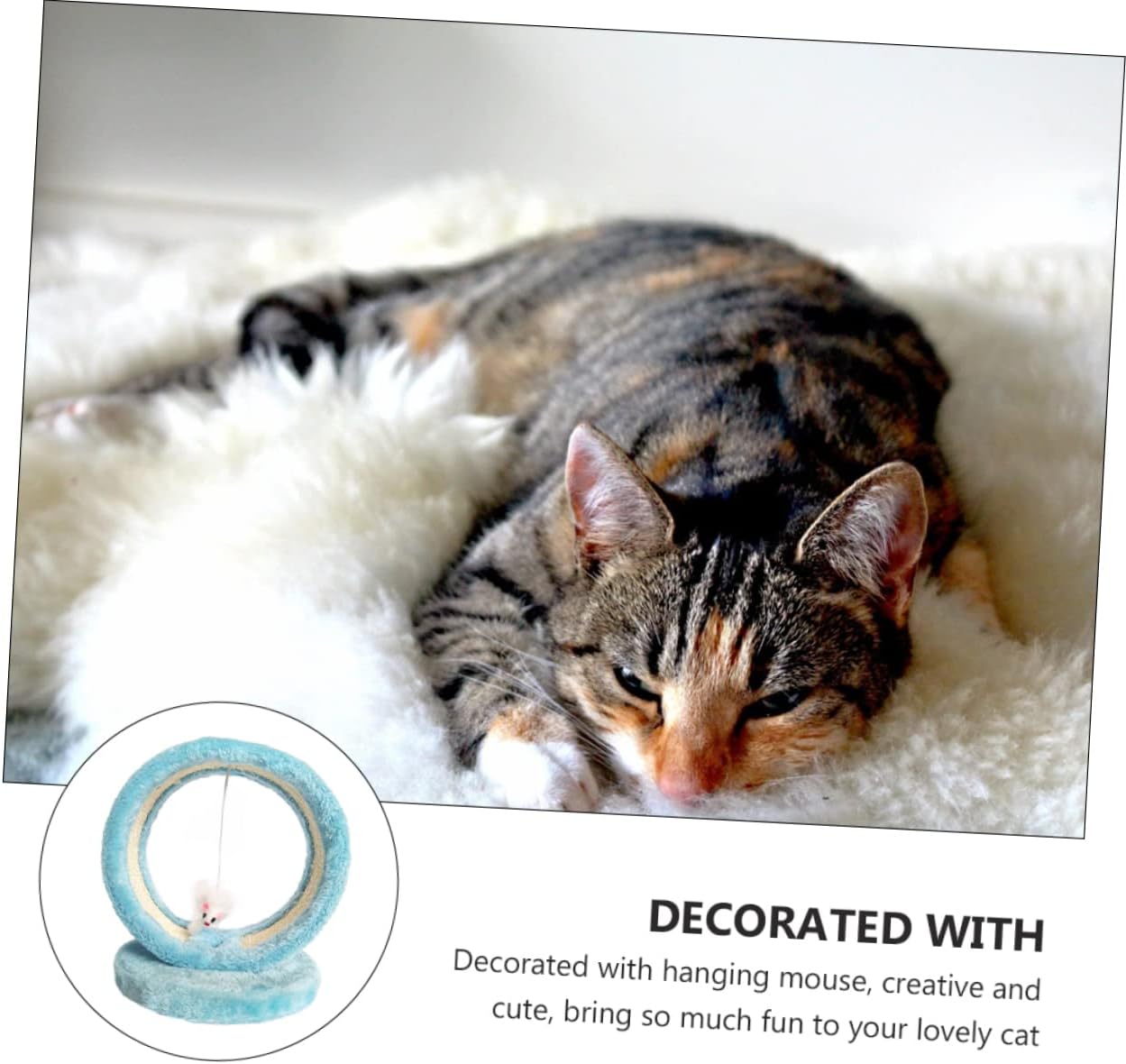 1set Cat Climbing Frame with Hanging Mouse Indoor Scratching Toy for Cats Multi-Level Space-Saving Design for Relaxation and Play Scratch Board