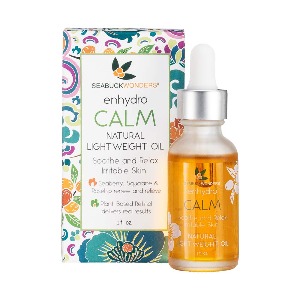 SeabuckWonders Organic Sea Buckthorn Enhydro Calm Oil Serum for Face & Body, Lightweight, Soothing Formula for Sensitive Skin, with Omega 3, Squalane & Rosehip Oil, 1 Fl Oz
