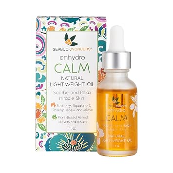 SeabuckWonders Organic Sea Buckthorn Enhydro Calm Oil Serum for Face & Body, Lightweight, Soothing Formula for Sensitive Skin, with Omega 3, Squalane & Rosehip Oil, 1 Fl Oz