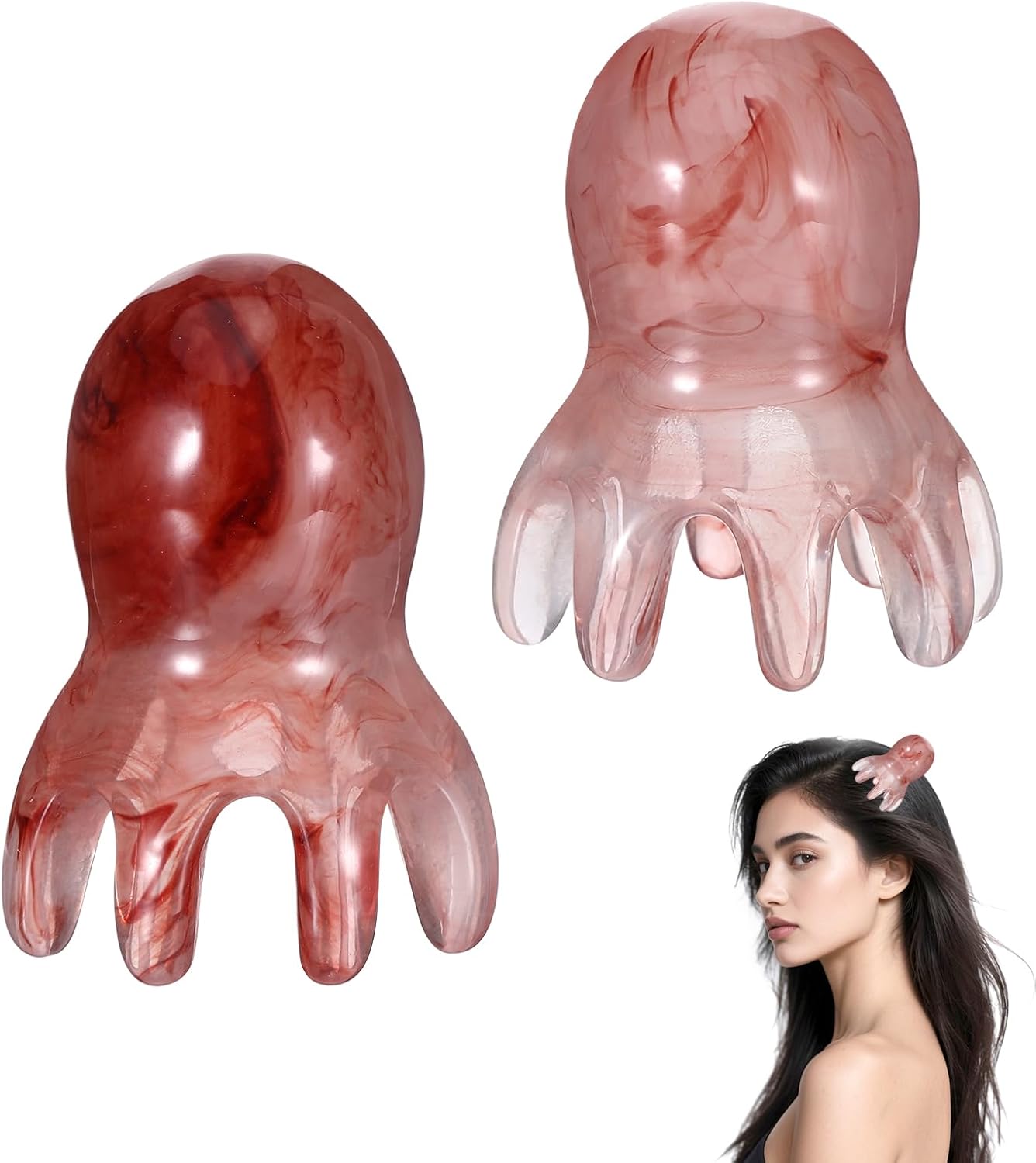 2 Pcs Octopus Head Massage Comb, Scalp Massage Tool for Head and Body Relaxation, 8 Unique Points to Melt Muscle Bumps and Relieve Body Fatigue