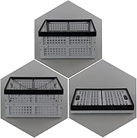 Vista 4 de Paquete de 4 cajas de almacenamiento plegables de plástico de 15 L, cajas plegables, cajas de almacenamiento apilables de plástico