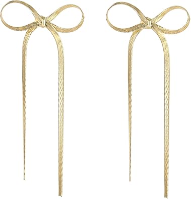 Bow Earrings for Women Pearl Bow Hoop Earrings Gold Silver Drop Dangle Earrings Trendy Bow Pearl Jewelry for Wedding Party