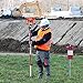 AdirPro Aluminum Prism Pole - Telescopic 12’ (3.7m) - Adjustable Tip – Quick Release Clamp - Metric Graduation - Strong & Lightweight GPS Pole - for Use with Prisms - Rover Rod - GNSS Instruments