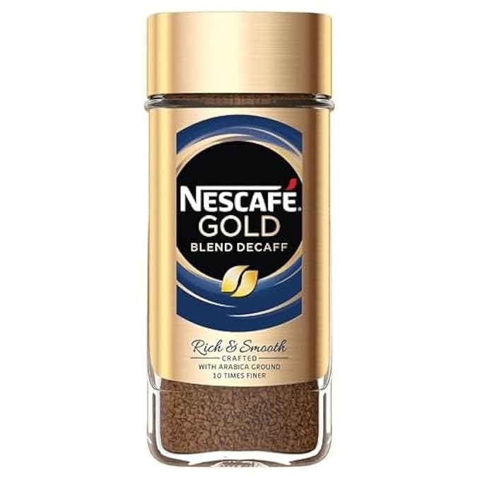 Nestle Nescafe Gold Blend Decaff Ground Coffee Glass Bottle Rich Aroma & Smooth Taste, 3.35 Oz ? 95 G