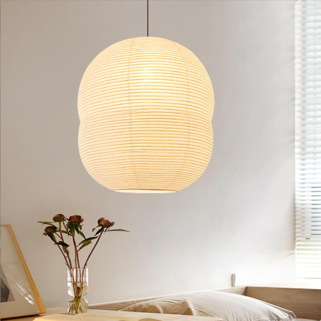GUANSHAN Handmade Rice Paper Hanging Lamp - Retro Art Decorative ...