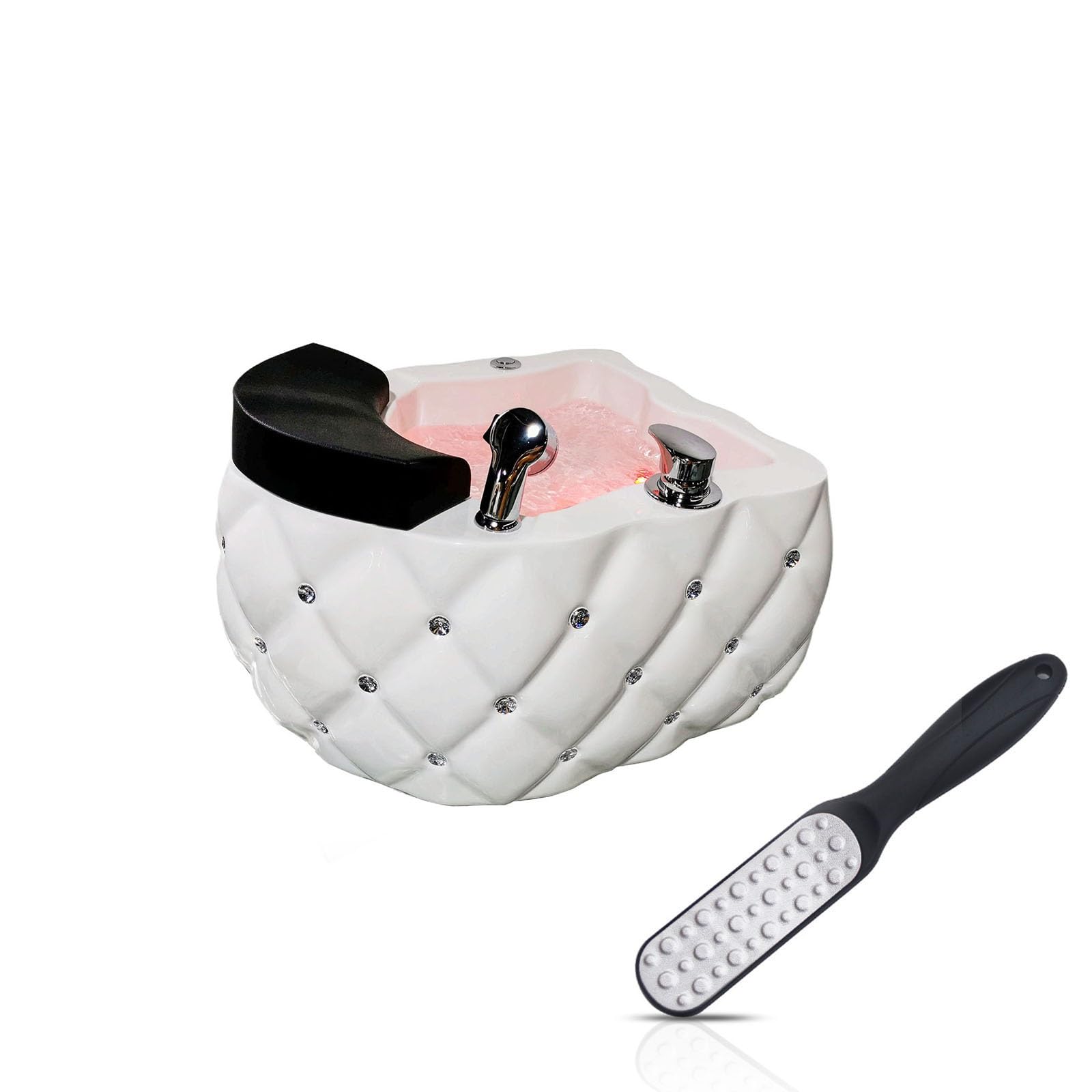 Foot Bath Spa Acrylic Massage Footbath Foot Bath Tub Portable Spa with Heat and Massage Colorful Lamp Footbath Special for Hotel Foot Bath Club (Color