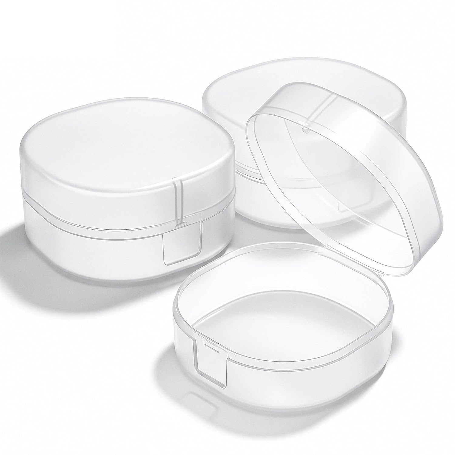 3 Pcs Cosmetic Cotton Pad Holder Portable Plastic Mini Containers with Lids Reusable Refillable Qtip Holder Travel Case