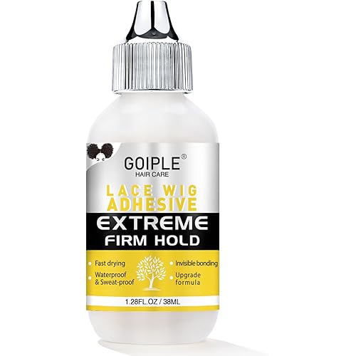 Goiple Wig Glue for Lace Front Wigs, Waterproof Lace Front Wig Glue for Wigs, Strong Hold Transparent Lace Adhesive for Hair Replacement Invisible Hair Bonding Wig Adhesive(1.28 fl oz)