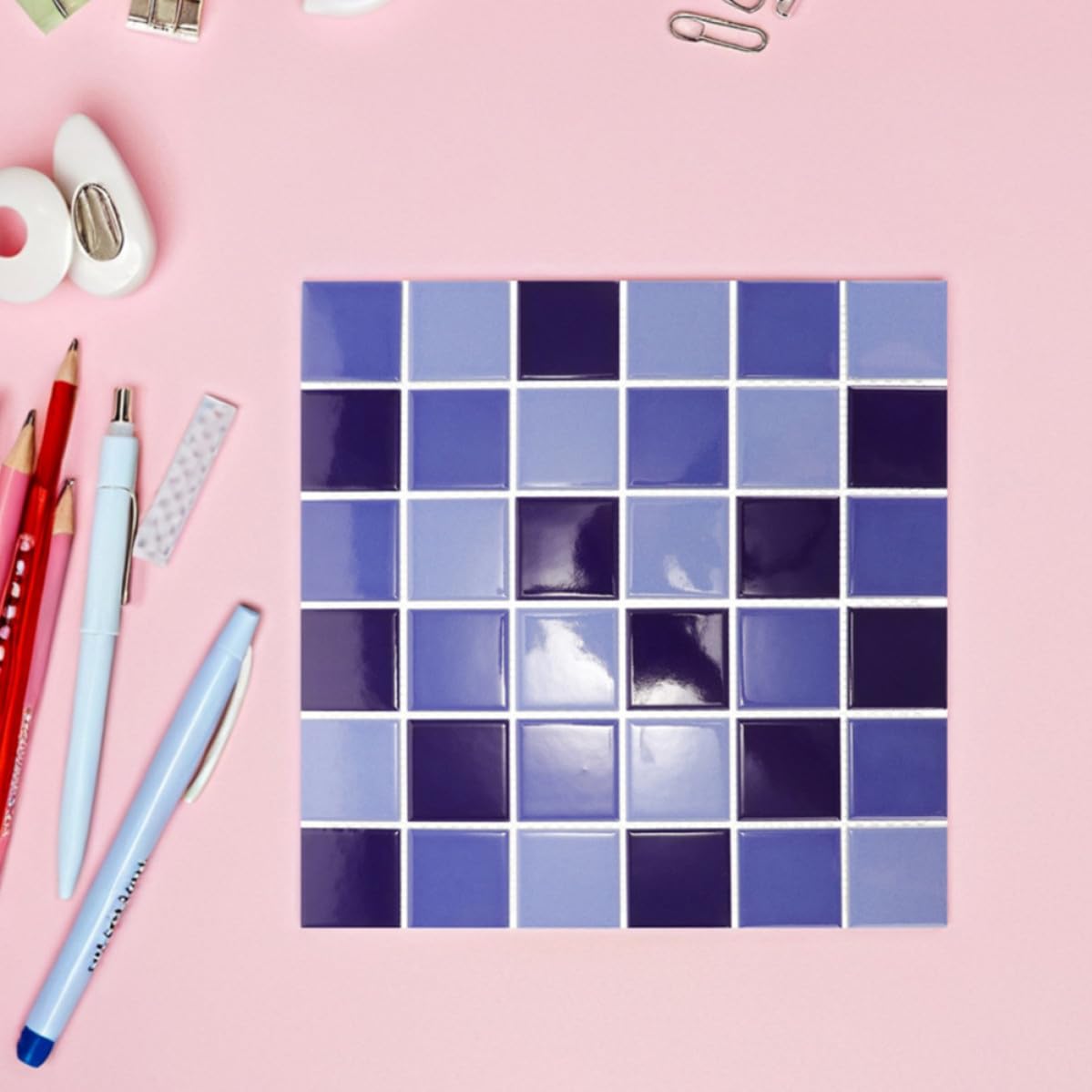 PACKOVE Azulejos de Cerámica Azul sin Juntas 2 Piezas