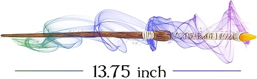 Vista 3 de Cottage Garden - Varita mágica de resina coleccionable, para cosplay hecha a mano de 13.75 pulgadas. Luna Creciente Marrón