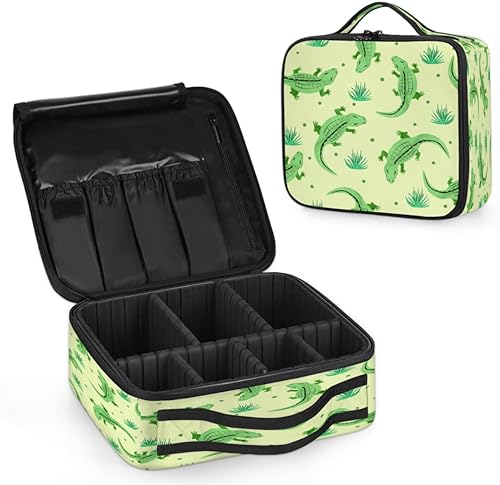 Miniatura 1 de KOBLEN Bolsa de maquillaje de viaje para mujer, grande, cuadrada, portátil, portátil, profesional, coqueta, estuche cosmético con mango de