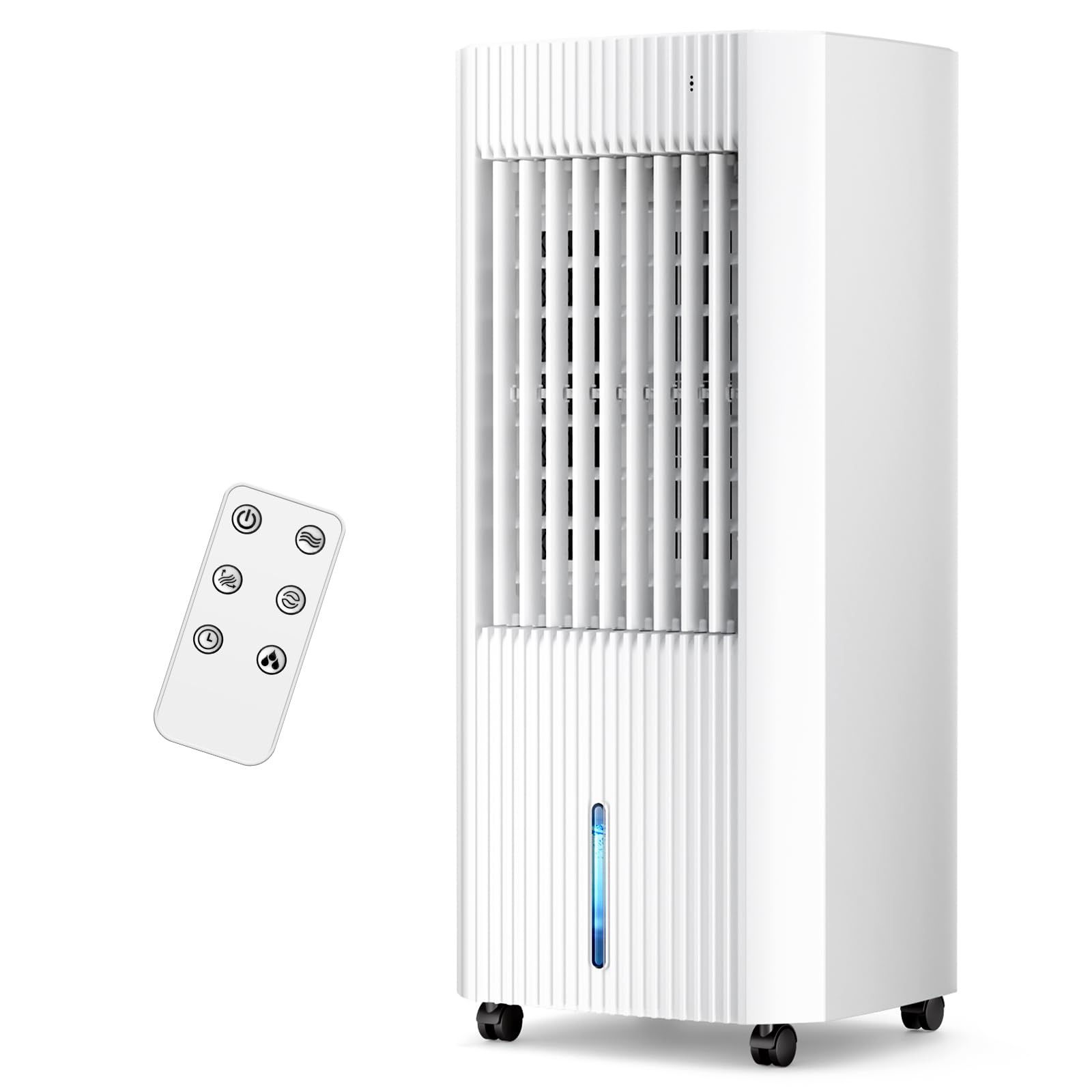 Antarctic Star Climatiseur portable sans fenêtre avec 3 modes et 3 vitesses, réservoir de 1,5 gallon pour 15 heures de refroidissement, oscillation à 140°, télécommande