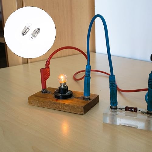 Miniatura 3 de DECHOUS 50 bombillas E10 con base de tornillo en miniatura de 3.8 V, 0.3 A E10, bombillas de repuesto para lámpara en miniatura con base de tornillo