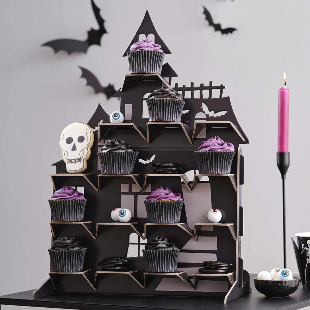 Ginger Ray Haunted House Halloween Treat Party Stand for Cupcakes and Sweets, POI-111, 50cm x 38cm x 5cm