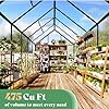AMERLIFE 6x20 Ft Polycarbonate Greenhouse for Outdoors, Walk-in Design with Aluminum Frame, 2 Windows and Swing Door, Heavy-Duty Greenhouse Construction for Garden, Black #1