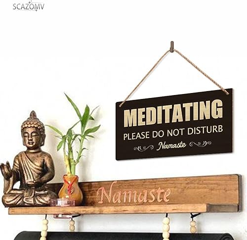 Vista 20 de Zen Room Decor: Sky Above Me Earth Below Me Fire Within Me - Letrero de madera para meditación, arte de pared para estudio de yoga, hogar