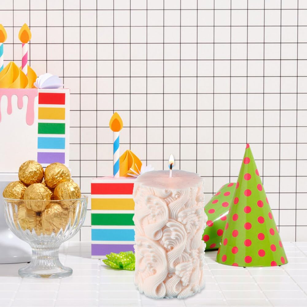 Molde de Silicona Flores Columnas Velas Moldes para Jabón Hecho a Mano Velas Fragantes Yeso Artesanía Adornos