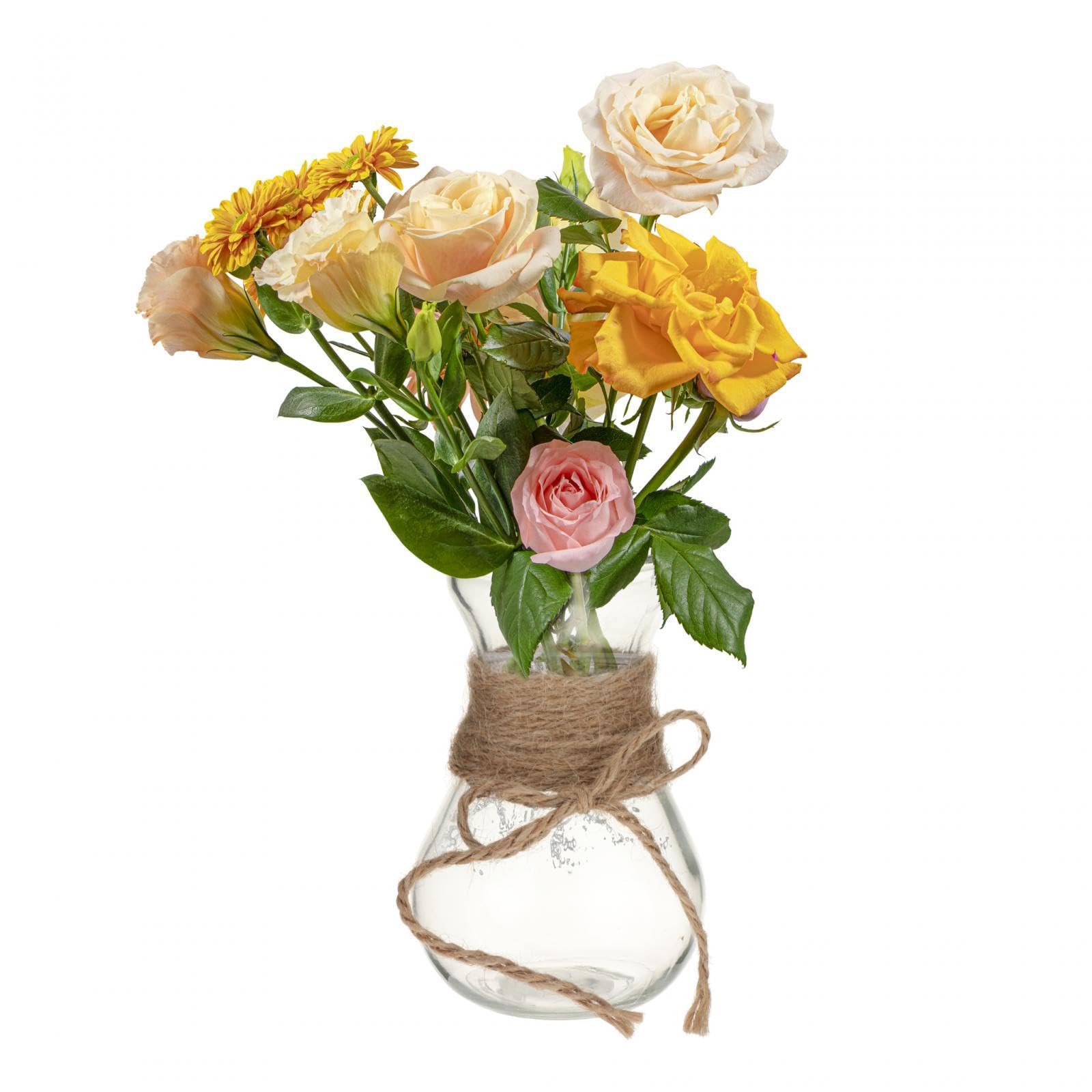 Vaso Decorativo in Stile Country Moderno, Eleganti Fioriere, Accessori per La Casa per Matrimoni, Soggiorno, Tavolo da Regalo, Decorazione del Tavolo, 12x con Corda