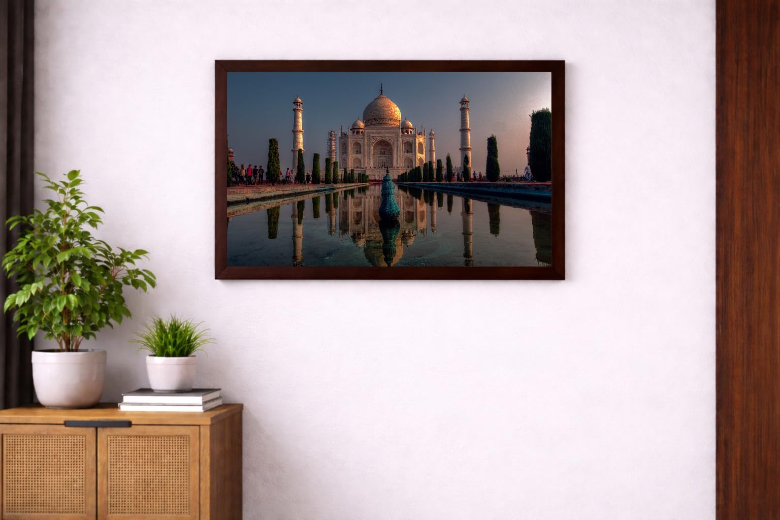 Panoramic Reflection Taj Mahal Wall Art Photo Frame 12x18 Inch